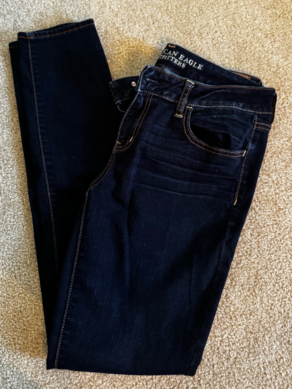 American Eagle Outfitters Dark Blue super stretch jegging Skinny Jeans size 10